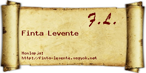 Finta Levente névjegykártya